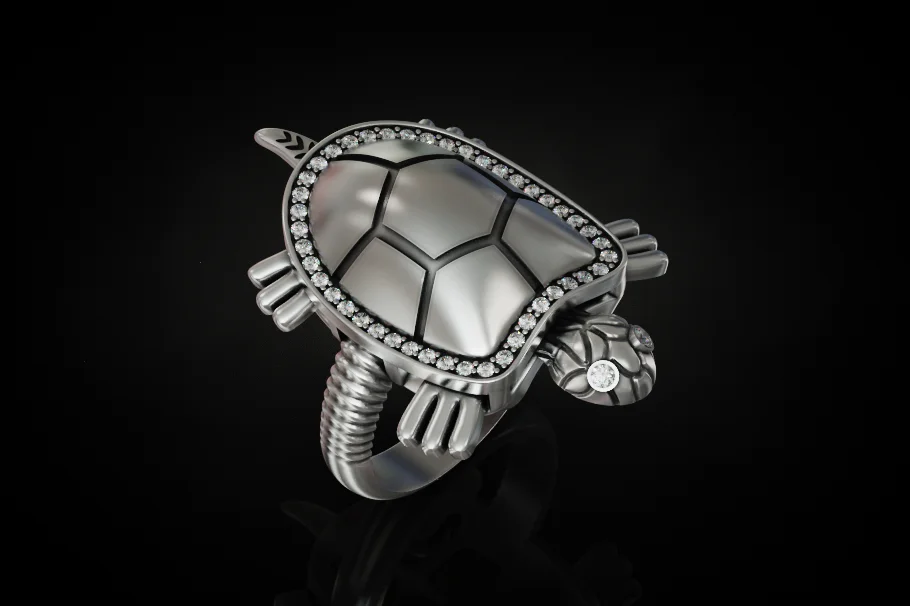 Turtle Ring with Movable head and legs