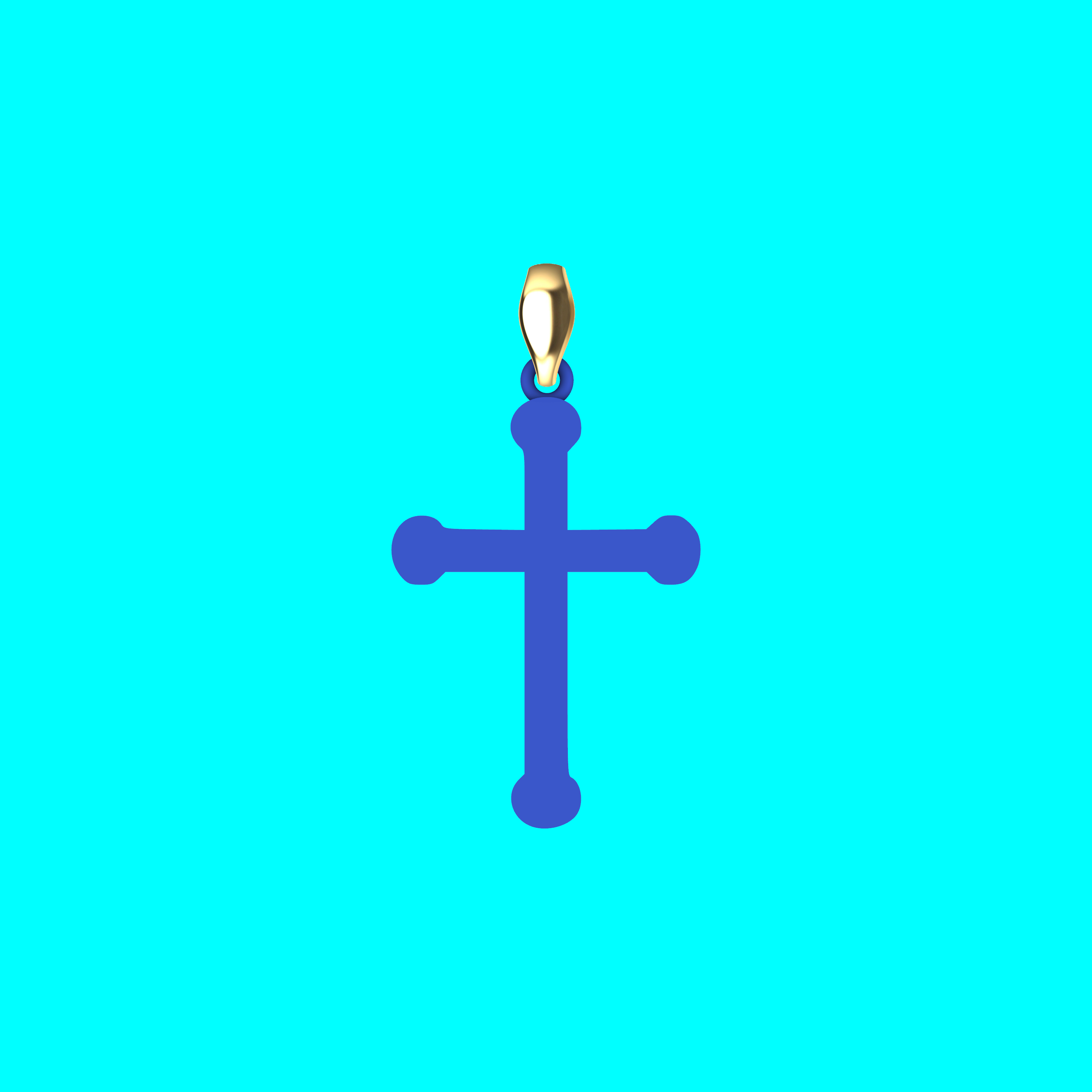 Cross Pendant with Round Ends — view 5