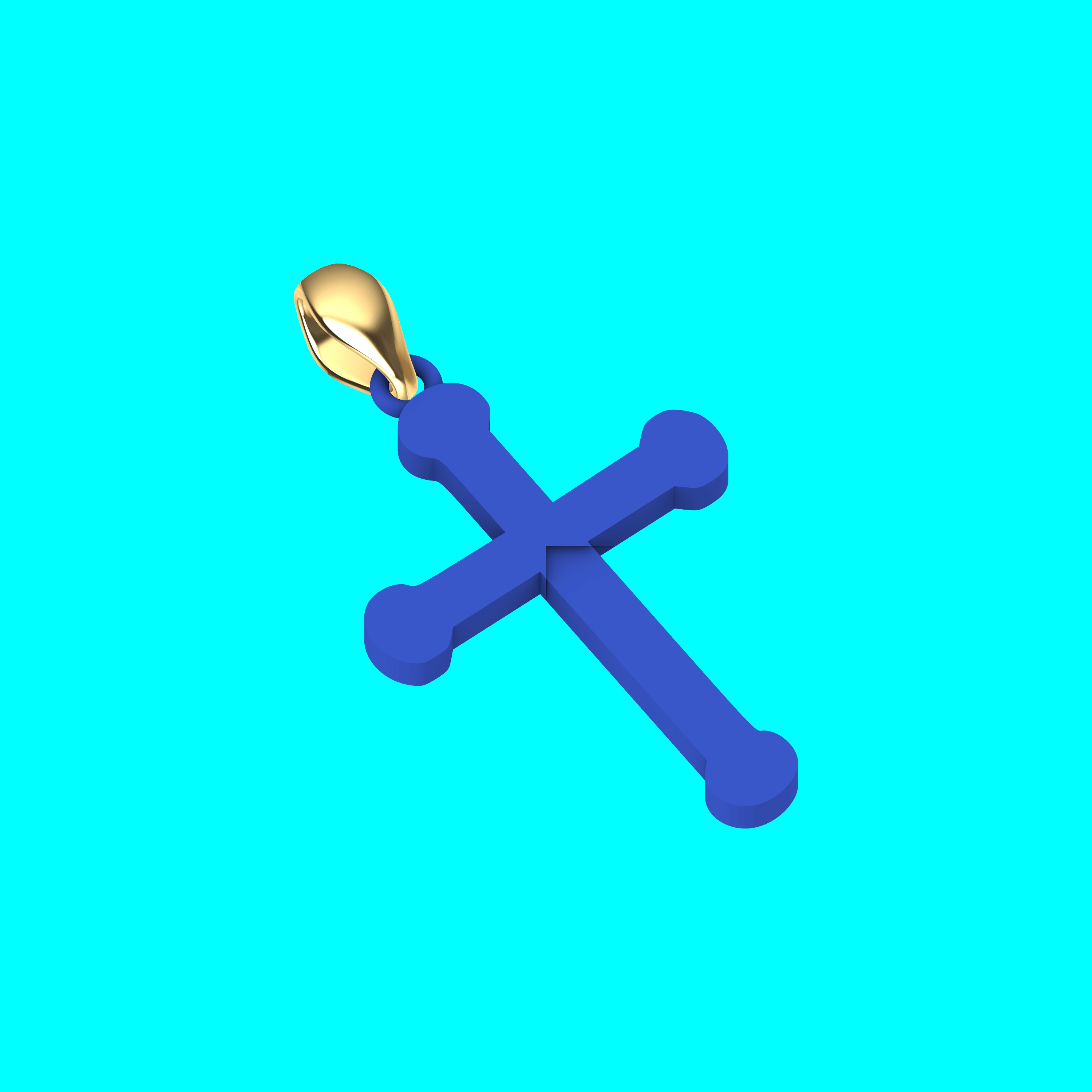 Cross Pendant with Round Ends — view 1
