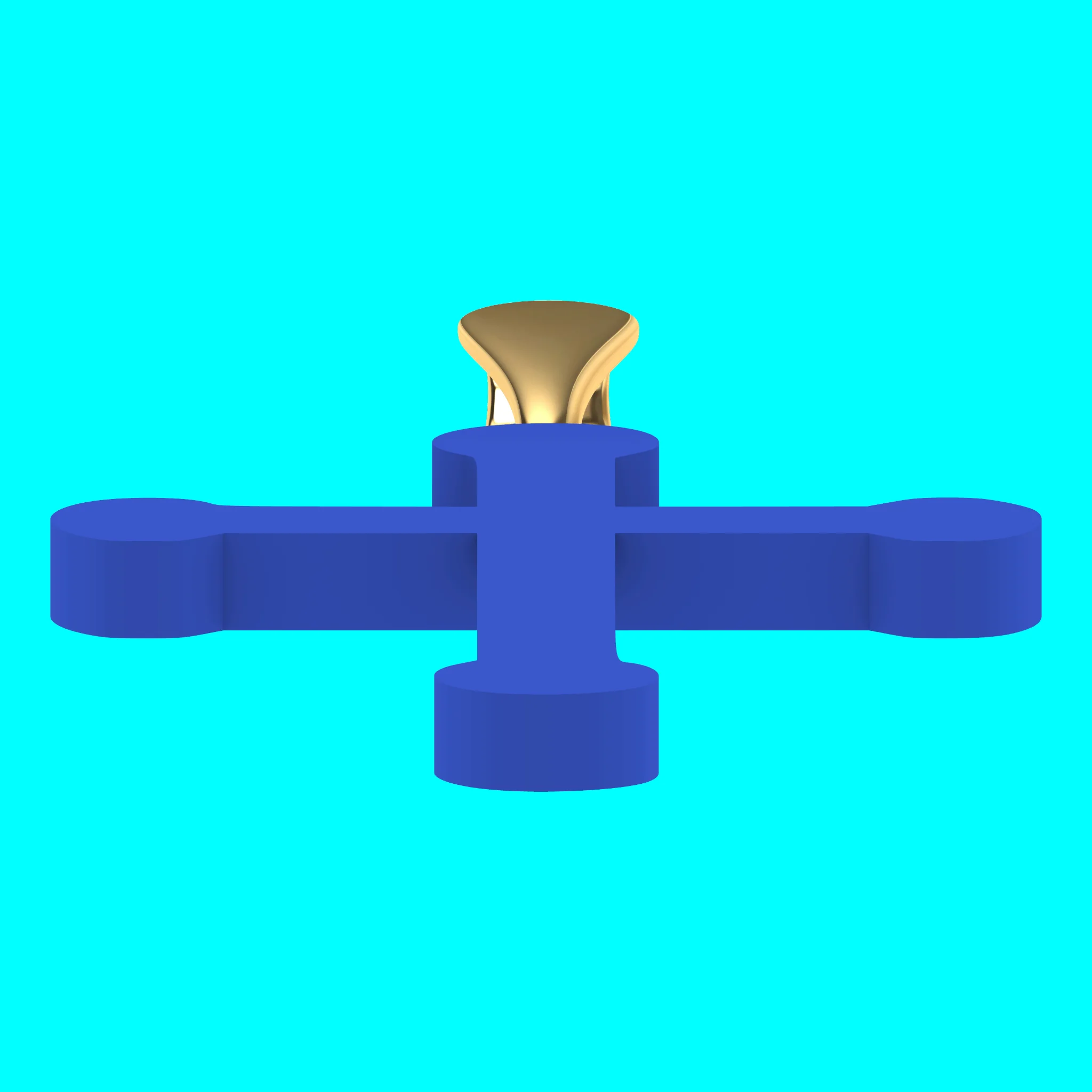 Cross Pendant with Round Ends — view 3
