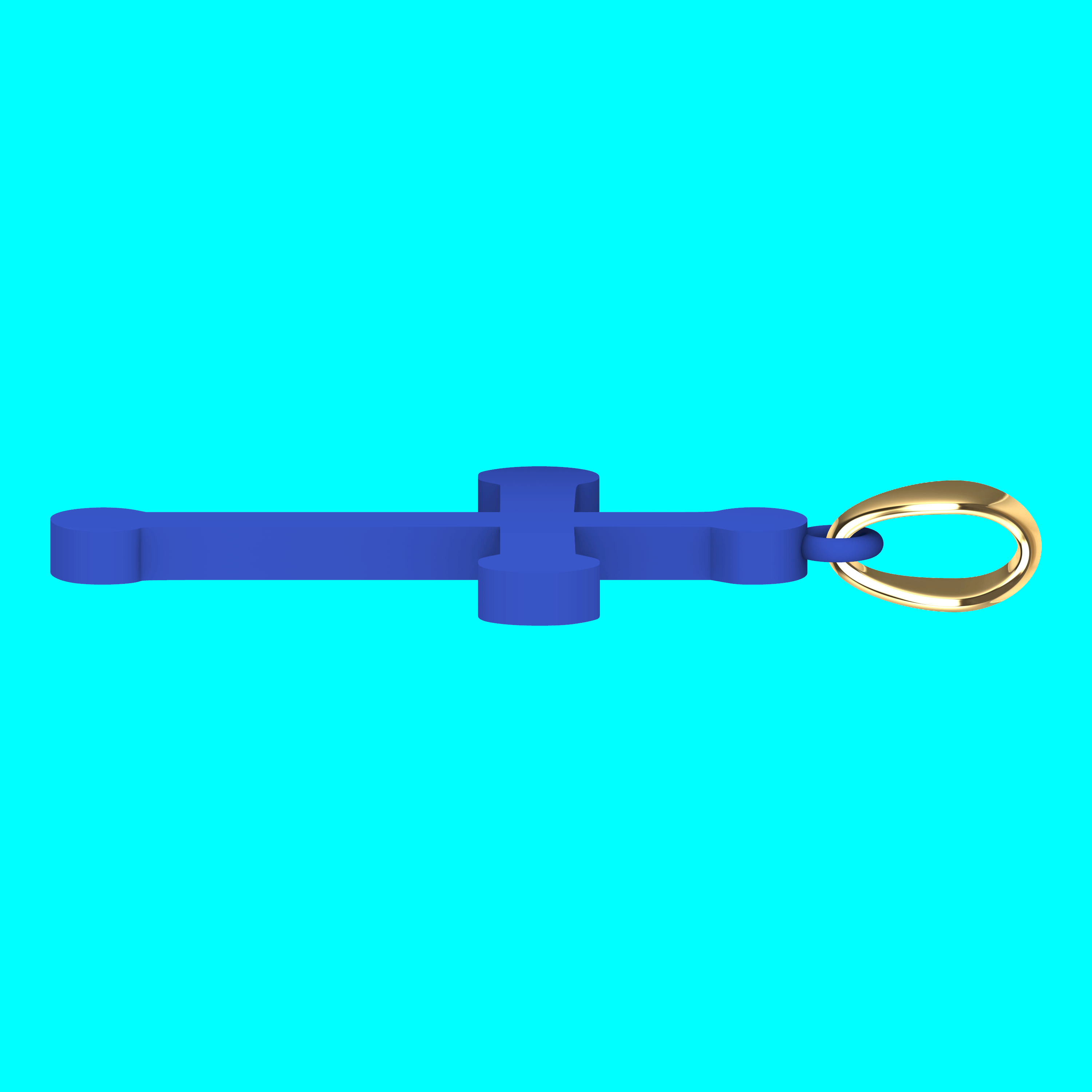 Cross Pendant with Round Ends — view 4