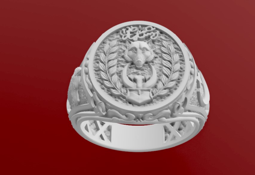 Turkish Flag Wolf Motif Ring with Mustafa Kemal Atatürk Signature — view 2
