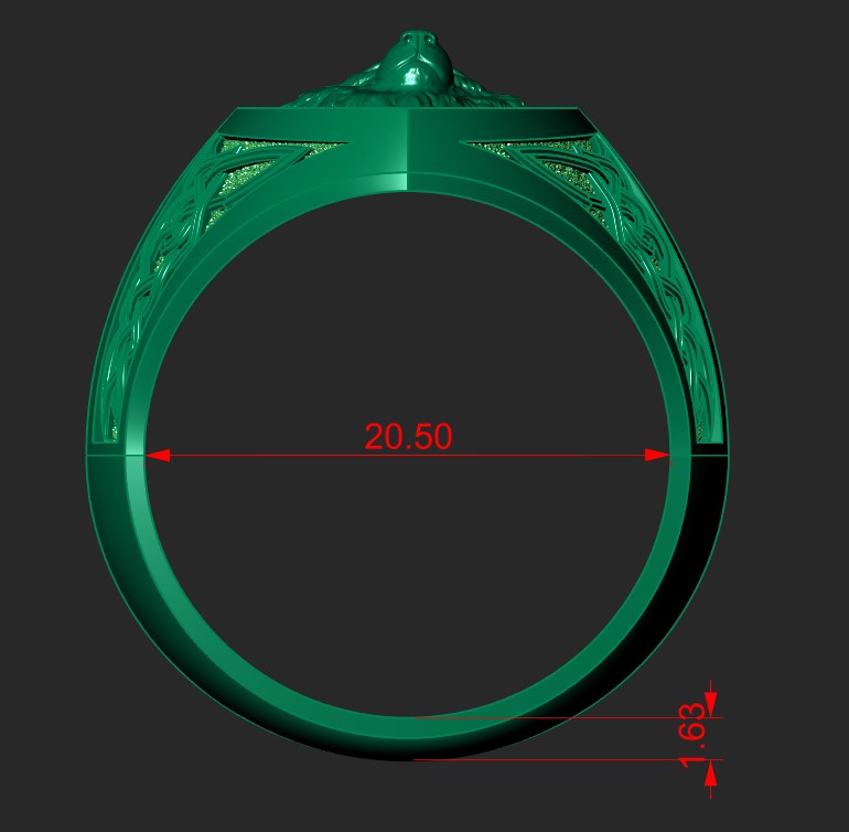 FENRIR - Nordic Wolf Signet Ring | Jewelry CAD Model for Casting — view 4