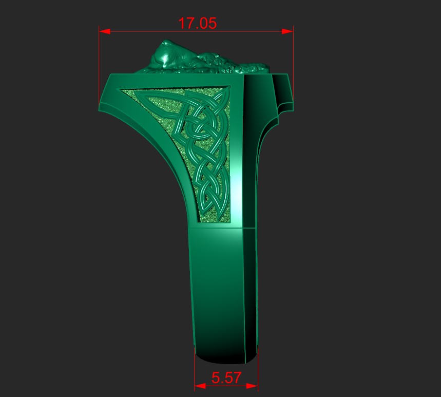 FENRIR - Nordic Wolf Signet Ring | Jewelry CAD Model for Casting — view 5