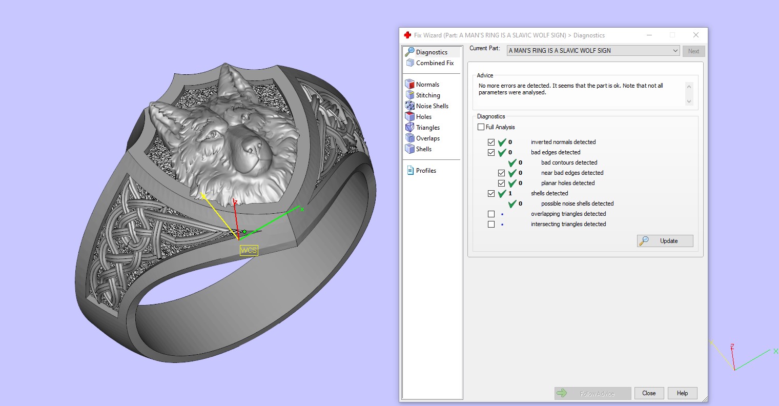 FENRIR - Nordic Wolf Signet Ring | Jewelry CAD Model for Casting — view 6