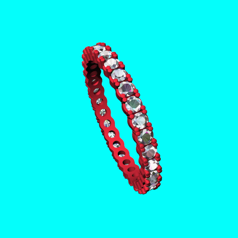 Shared Prong Round Stone Eternity Band Ring — view 2