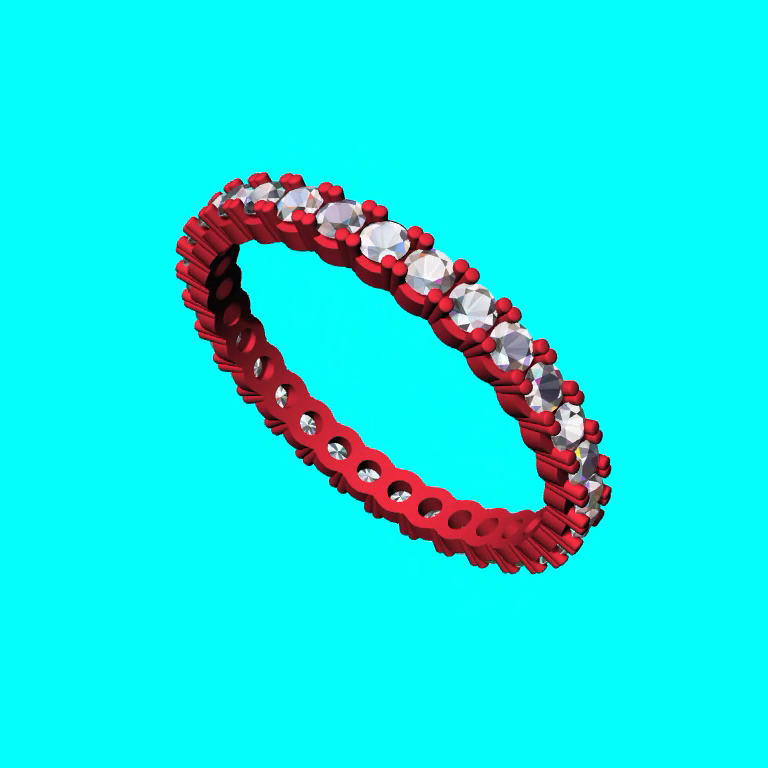 Shared Prong Round Stone Eternity Band Ring — view 5