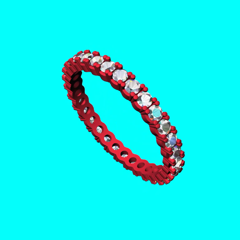 Shared Prong Round Stone Eternity Band Ring — view 4