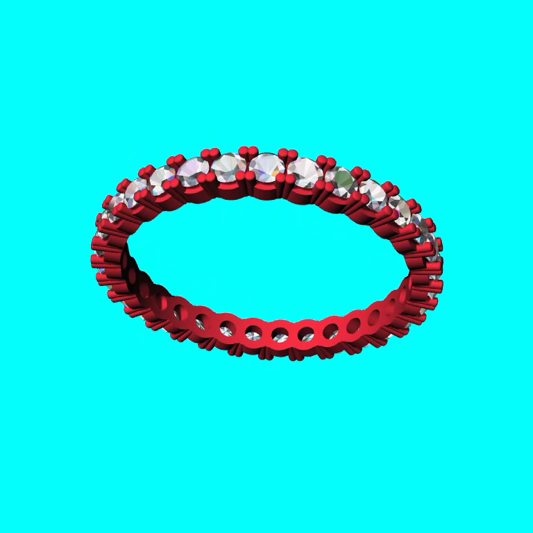 Shared Prong Round Stone Eternity Band Ring — view 8