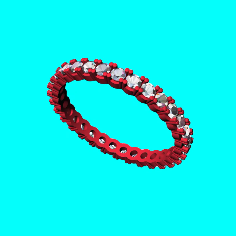 Shared Prong Round Stone Eternity Band Ring — view 6