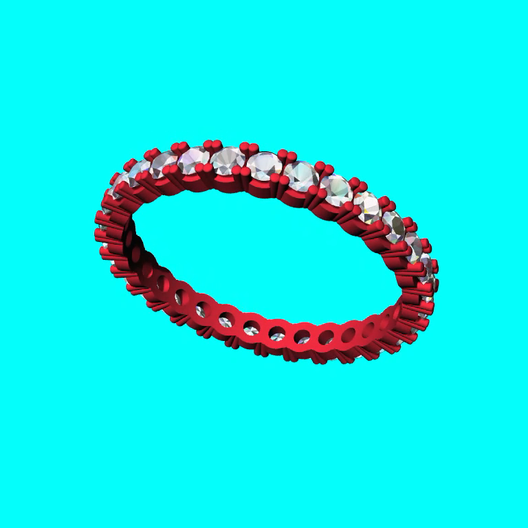 Shared Prong Round Stone Eternity Band Ring — view 7