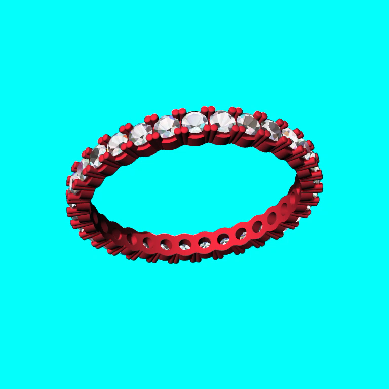 Shared Prong Round Stone Eternity Band Ring