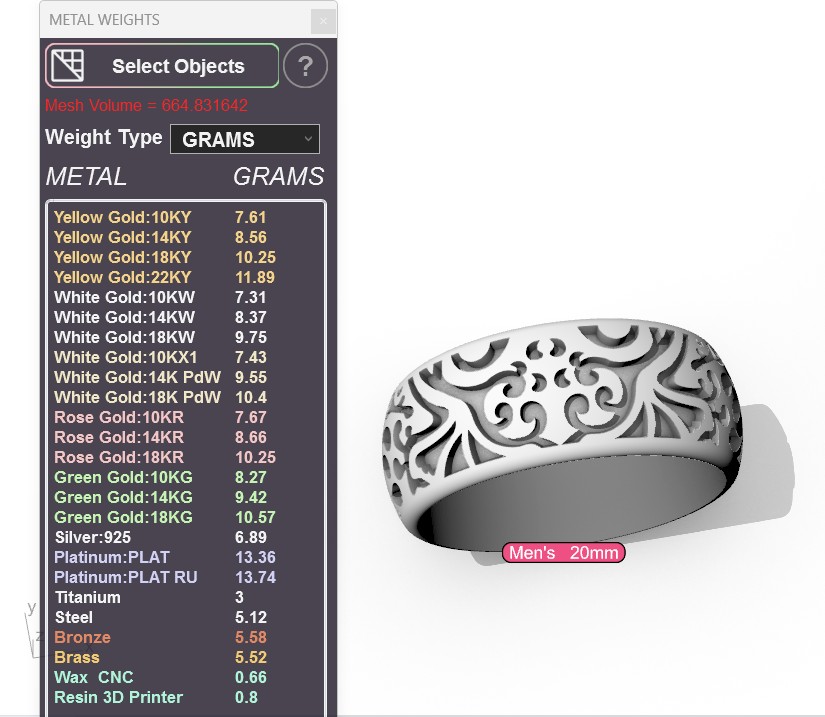 Matching Wedding Ring Set with Raised and Recessed Pattern — view 4