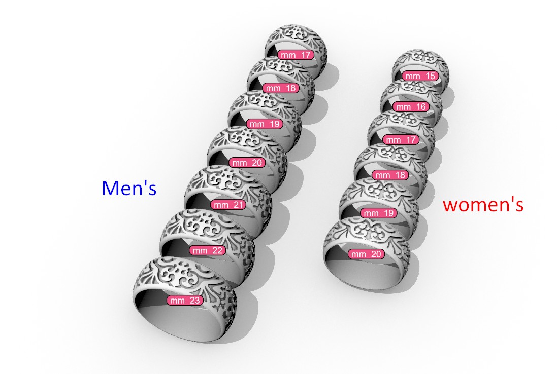 Matching Wedding Ring Set with Raised and Recessed Pattern — view 3