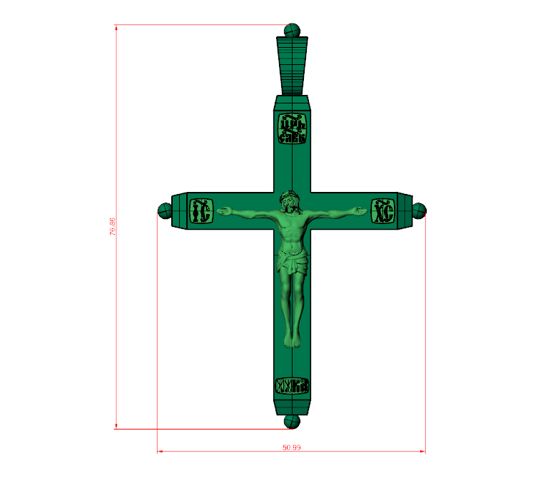 Two-Part Orthodox Crucifixion Locket-Style Cross Pendant — view 5