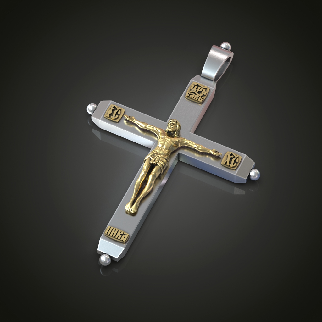 Two-Part Orthodox Crucifixion Locket-Style Cross Pendant