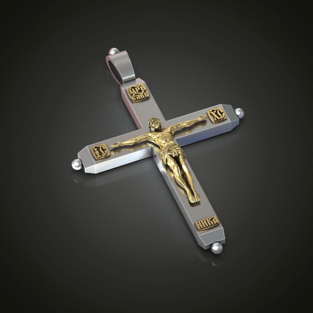 Two-Part Orthodox Crucifixion Locket-Style Cross Pendant — view 2