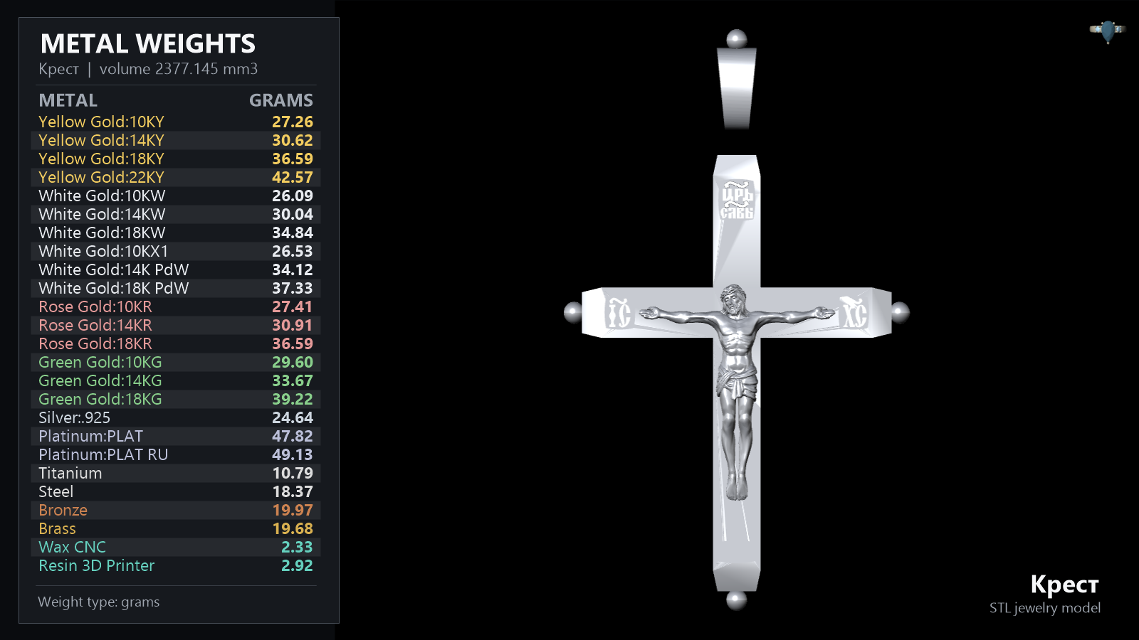Two-Part Orthodox Crucifixion Locket-Style Cross Pendant — view 4
