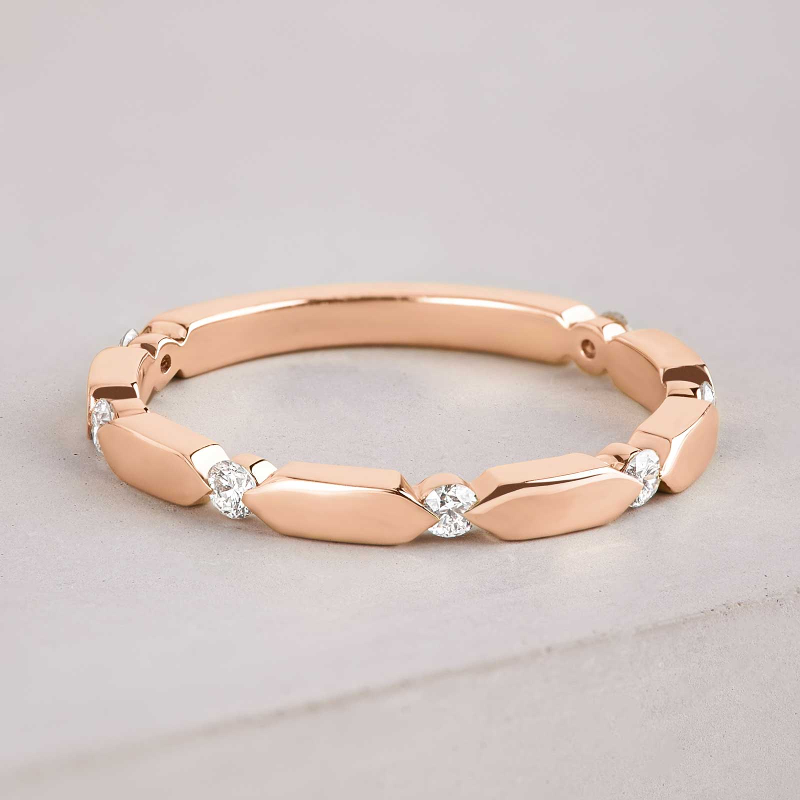 Geometric Bar Link Stone Eternity Band — view 6