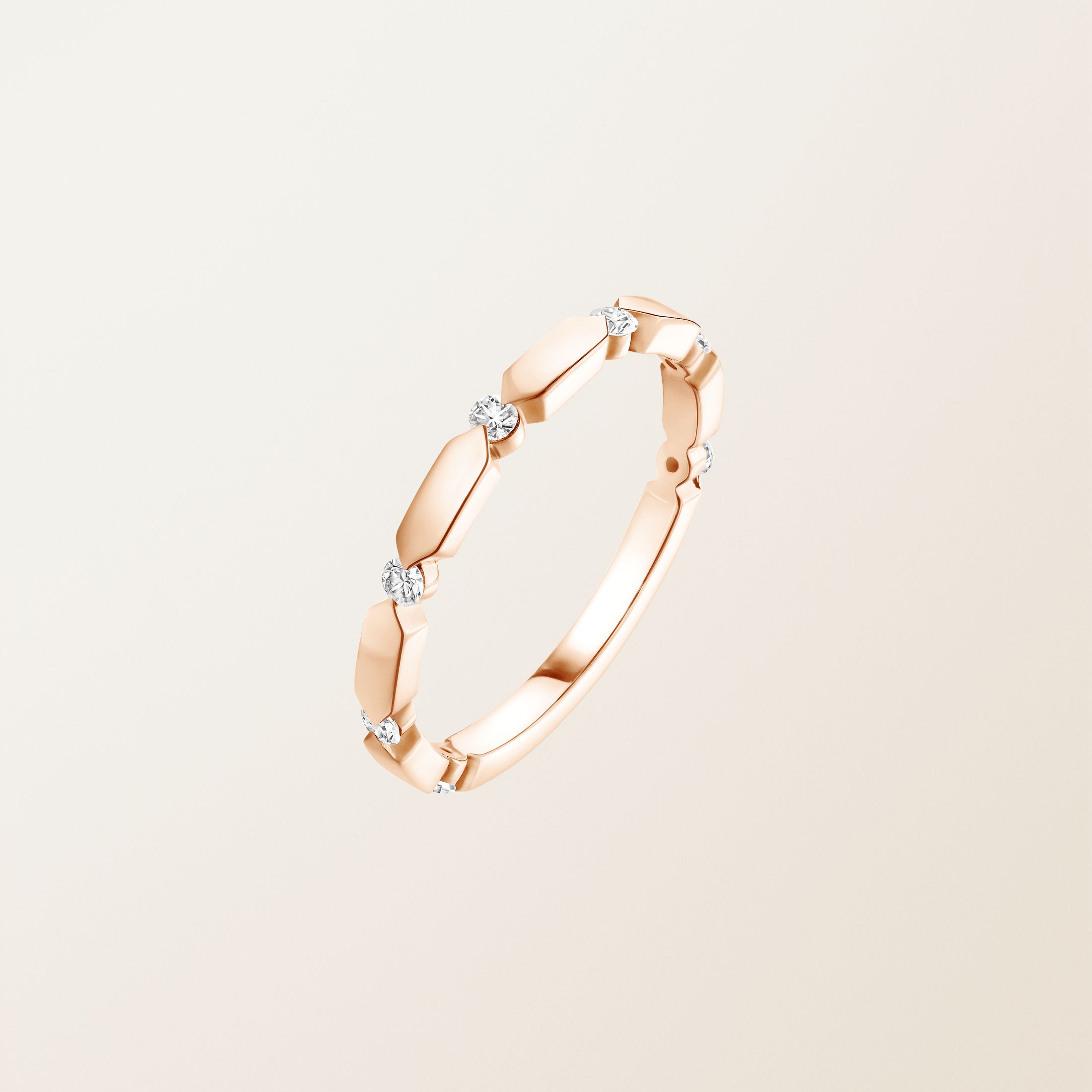 Geometric Bar Link Stone Eternity Band — view 8