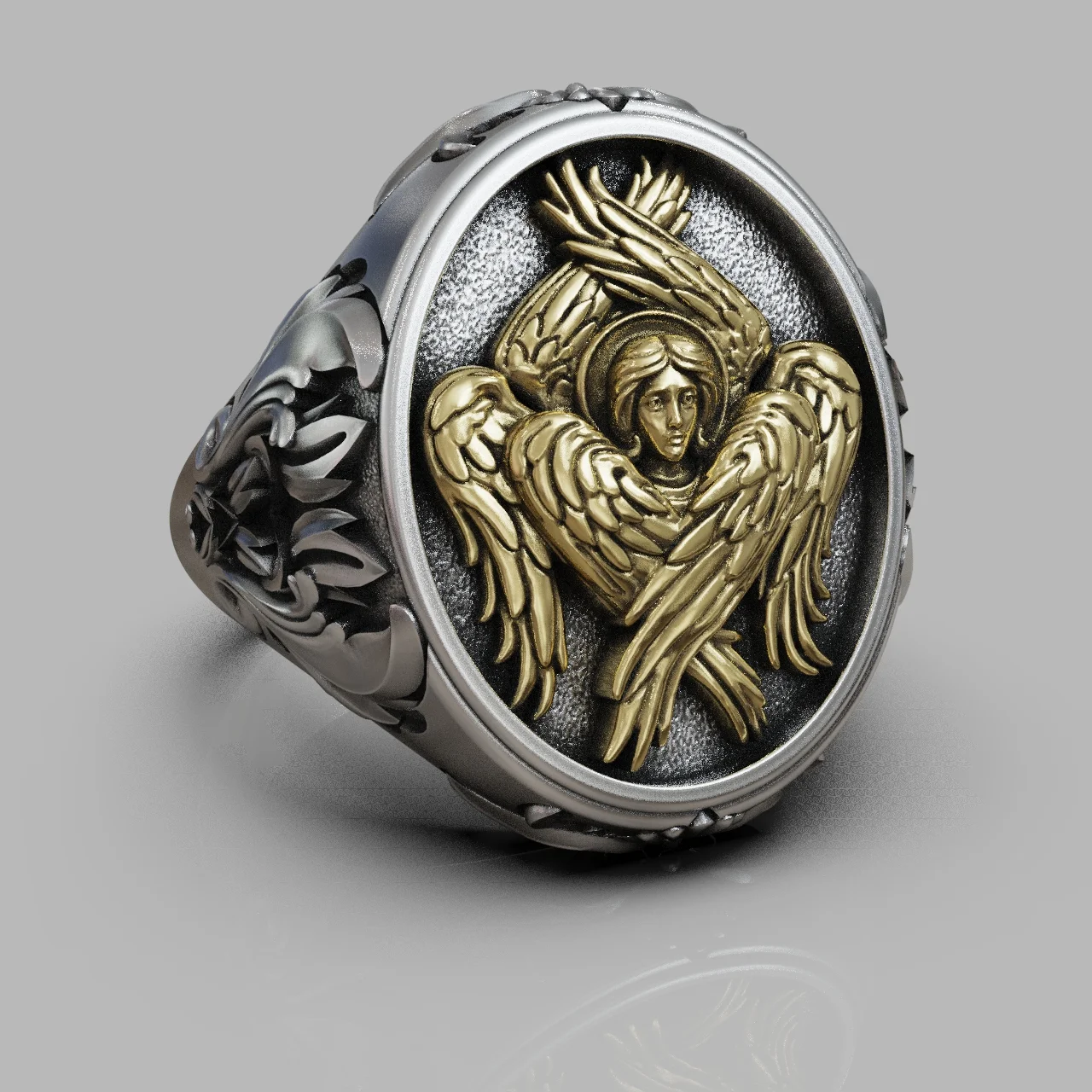 Seraphim Angel Ornate Signet Ring — view 7