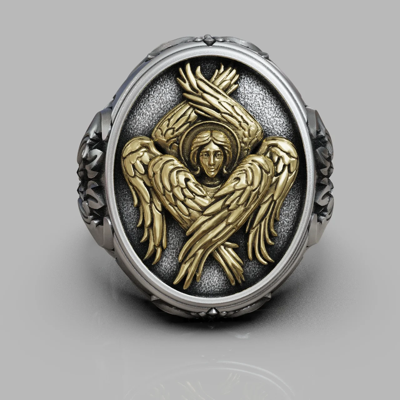 Seraphim Angel Ornate Signet Ring — view 6