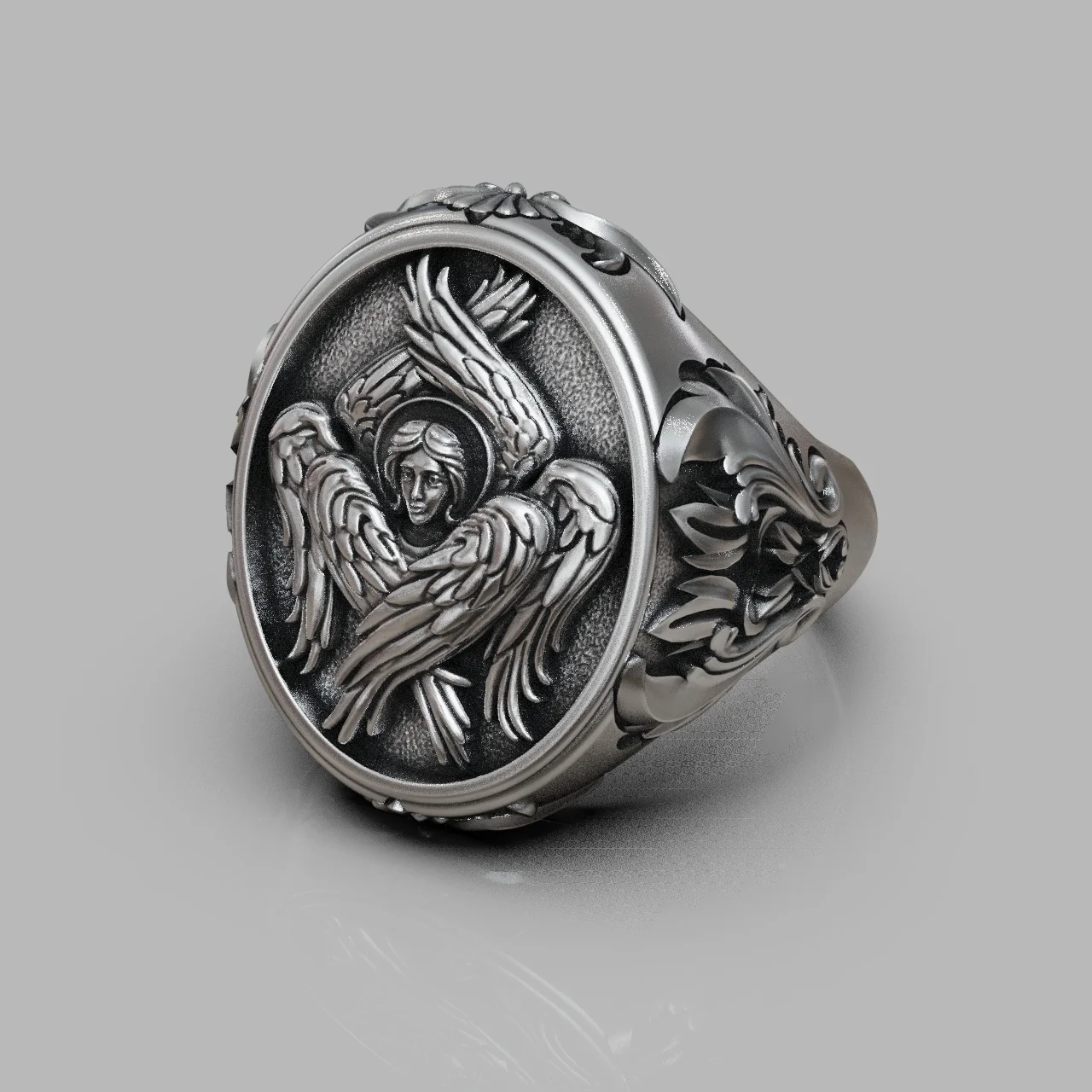 Seraphim Angel Ornate Signet Ring — view 5