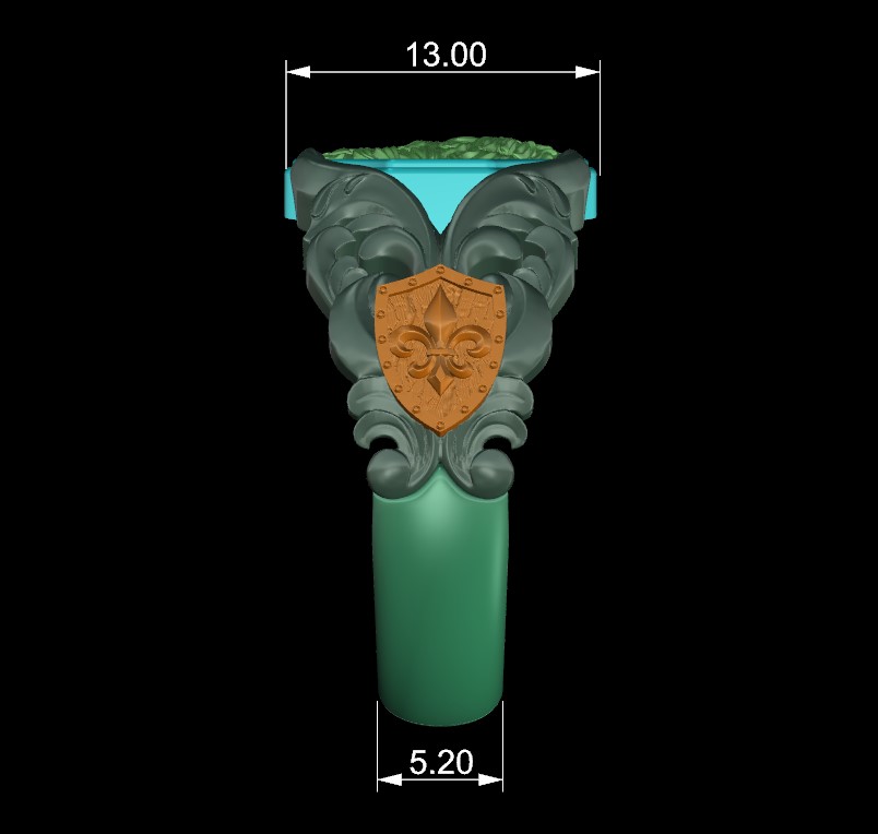 Lion Head Relief and Cross Signet Ring — view 6