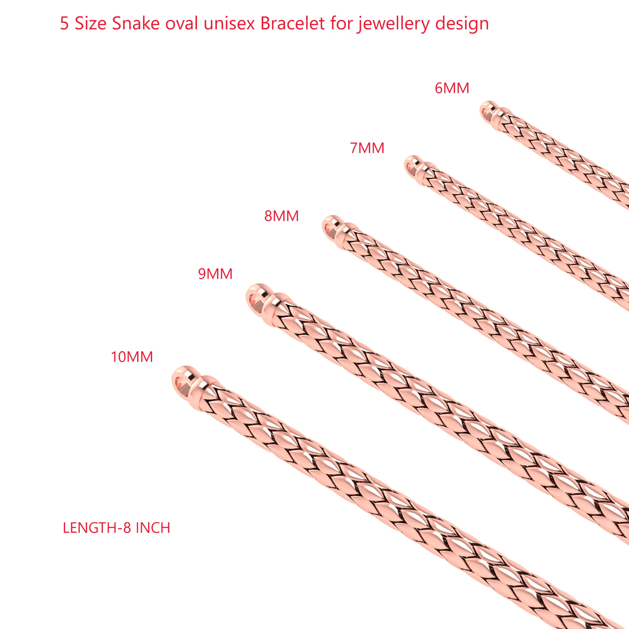 Snake Link Bracelet Digital Model — view 4