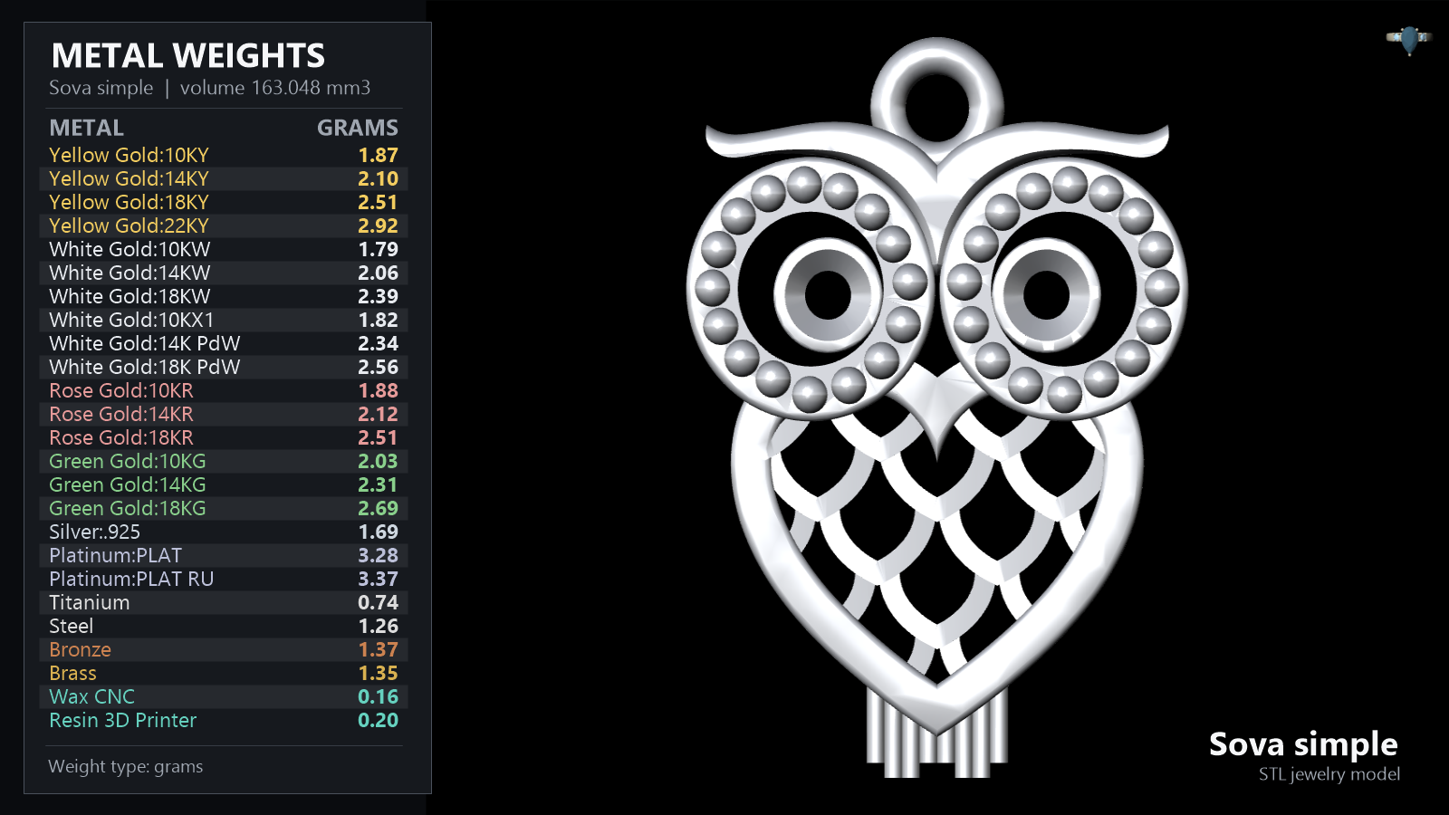 Stylized Openwork Owl Pendant with Milgrain Details — view 2