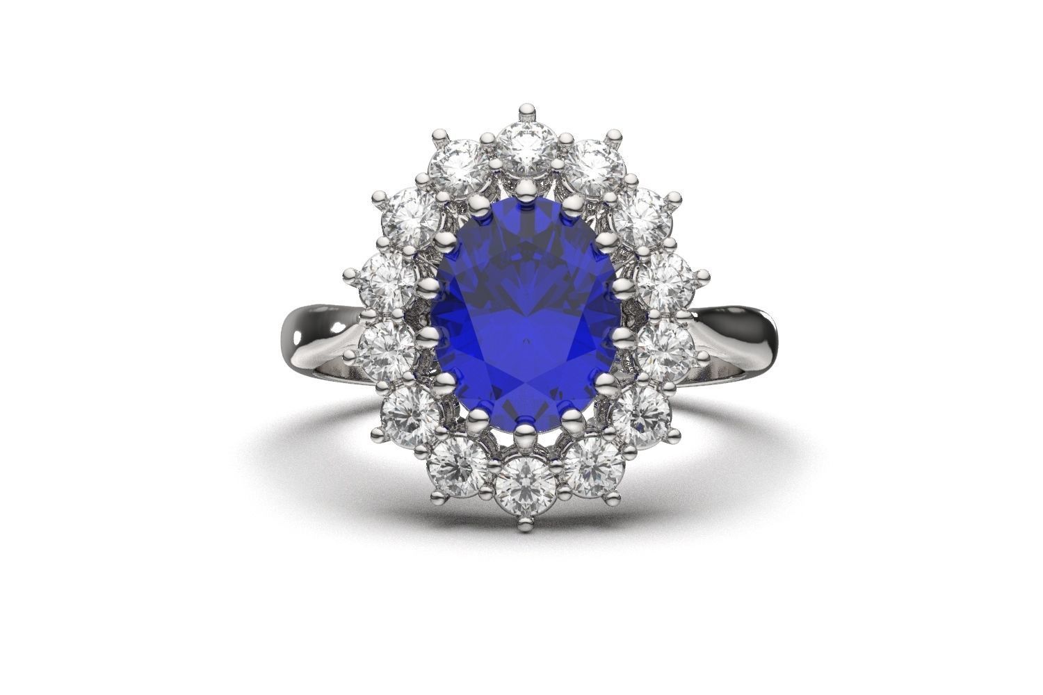 Princess Diana Ring with diamonds 3D print model