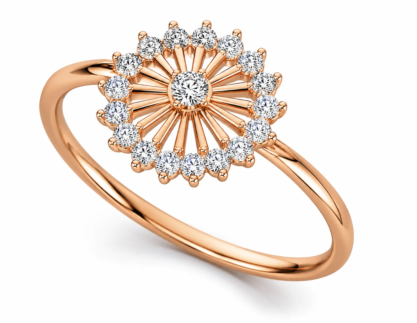 Elegant yellow-gold diamond ring display — view 4