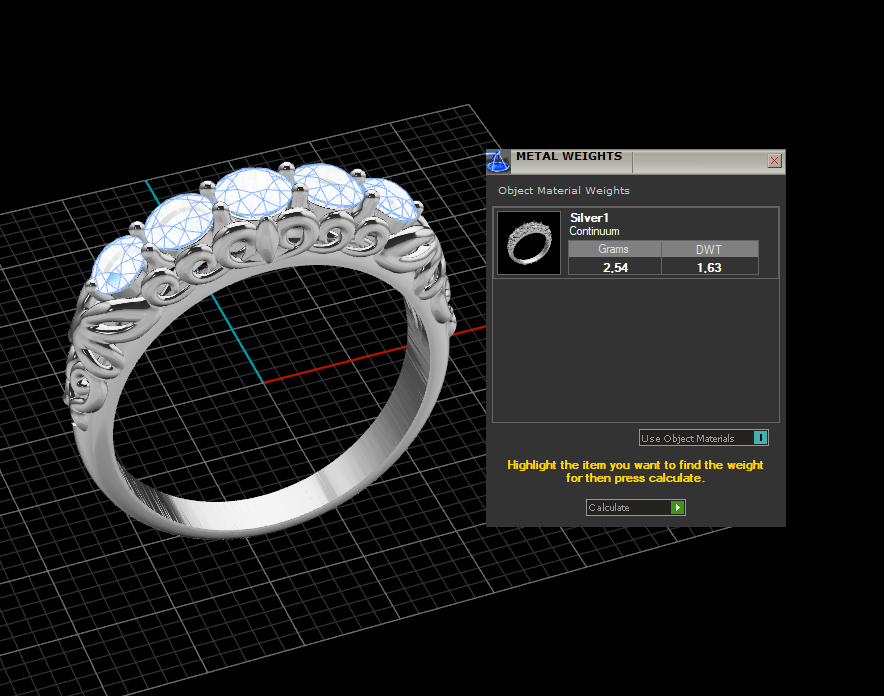 Ornate Five Stone Scrollwork Anniversary Ring — view 6