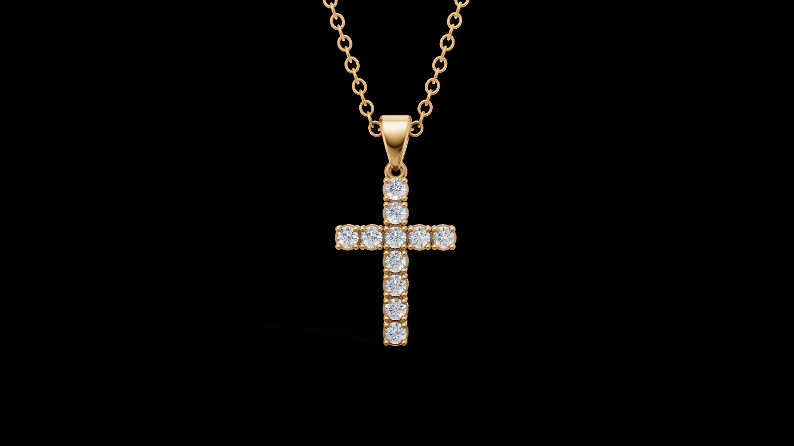Diamond Cross Pendant 3mm 11 pices — view 8