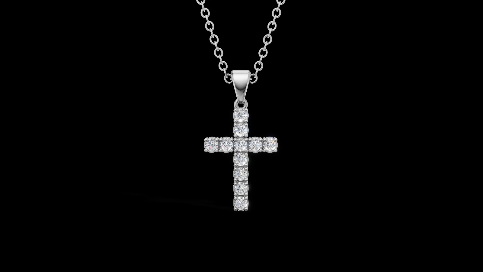 Diamond Cross Pendant 3mm 11 pices — view 2