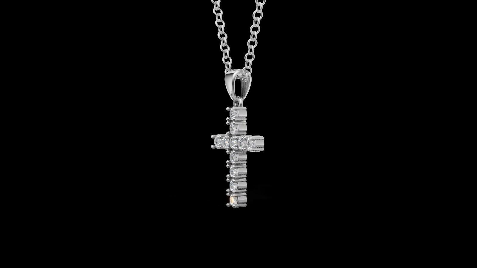 Diamond Cross Pendant 3mm 11 pices — view 3