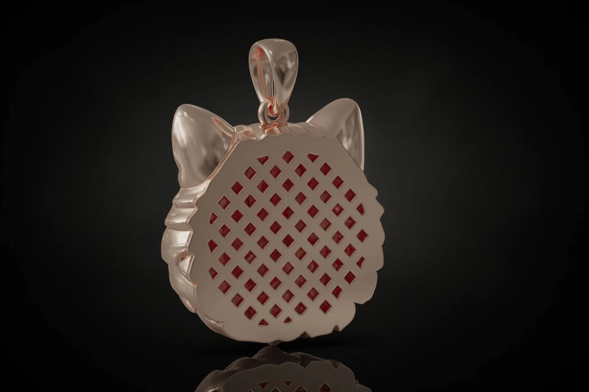 Realistic Fluffy Cat Head Pendant — view 5