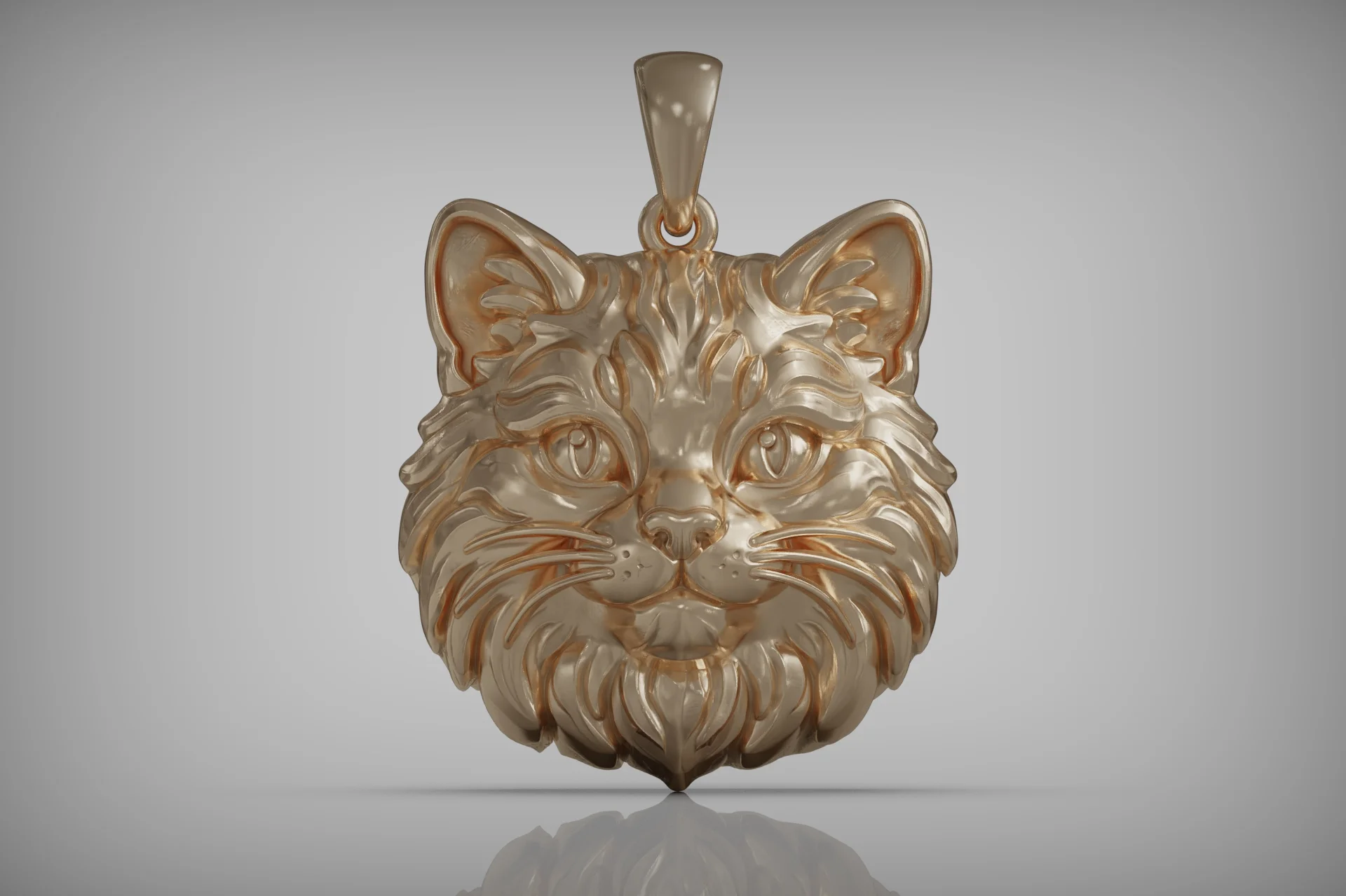 Realistic Fluffy Cat Head Pendant — view 8