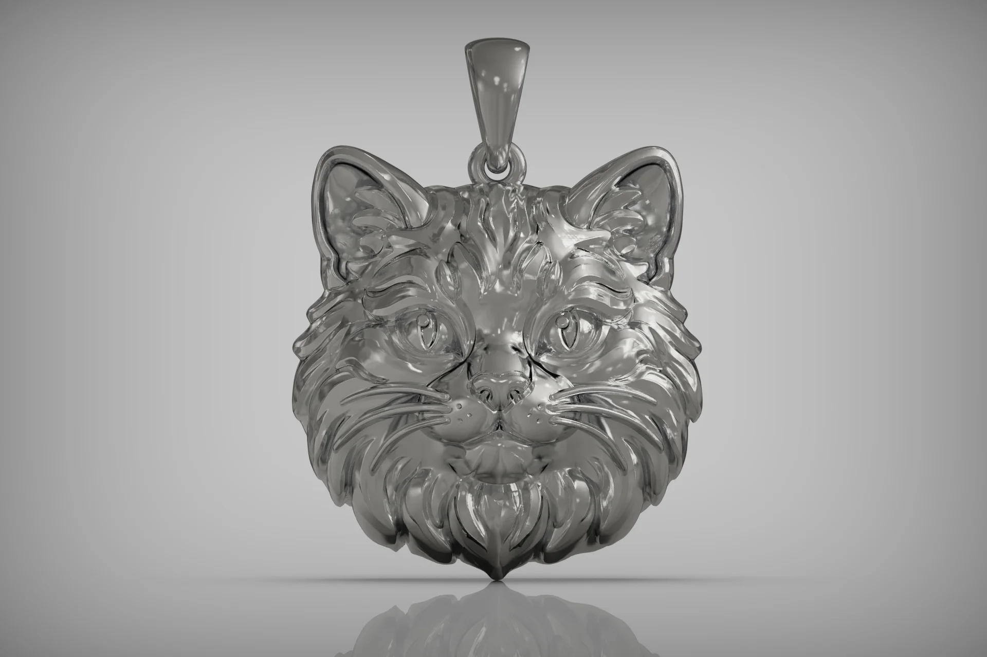 Realistic Fluffy Cat Head Pendant — view 7