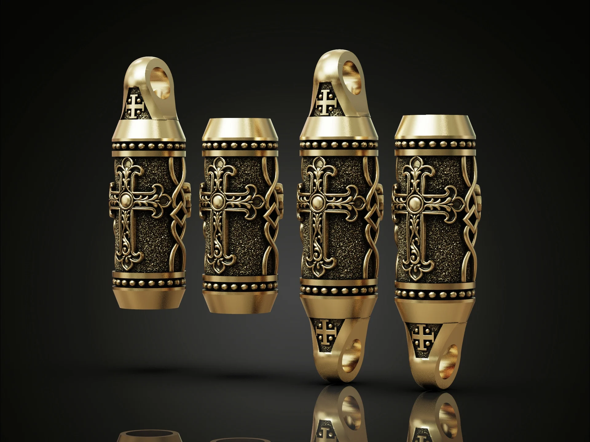 Ornate Cross Barrel Paracord Bead — view 7