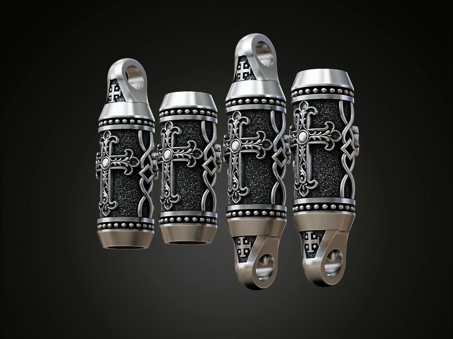 Ornate Cross Barrel Paracord Bead — view 8