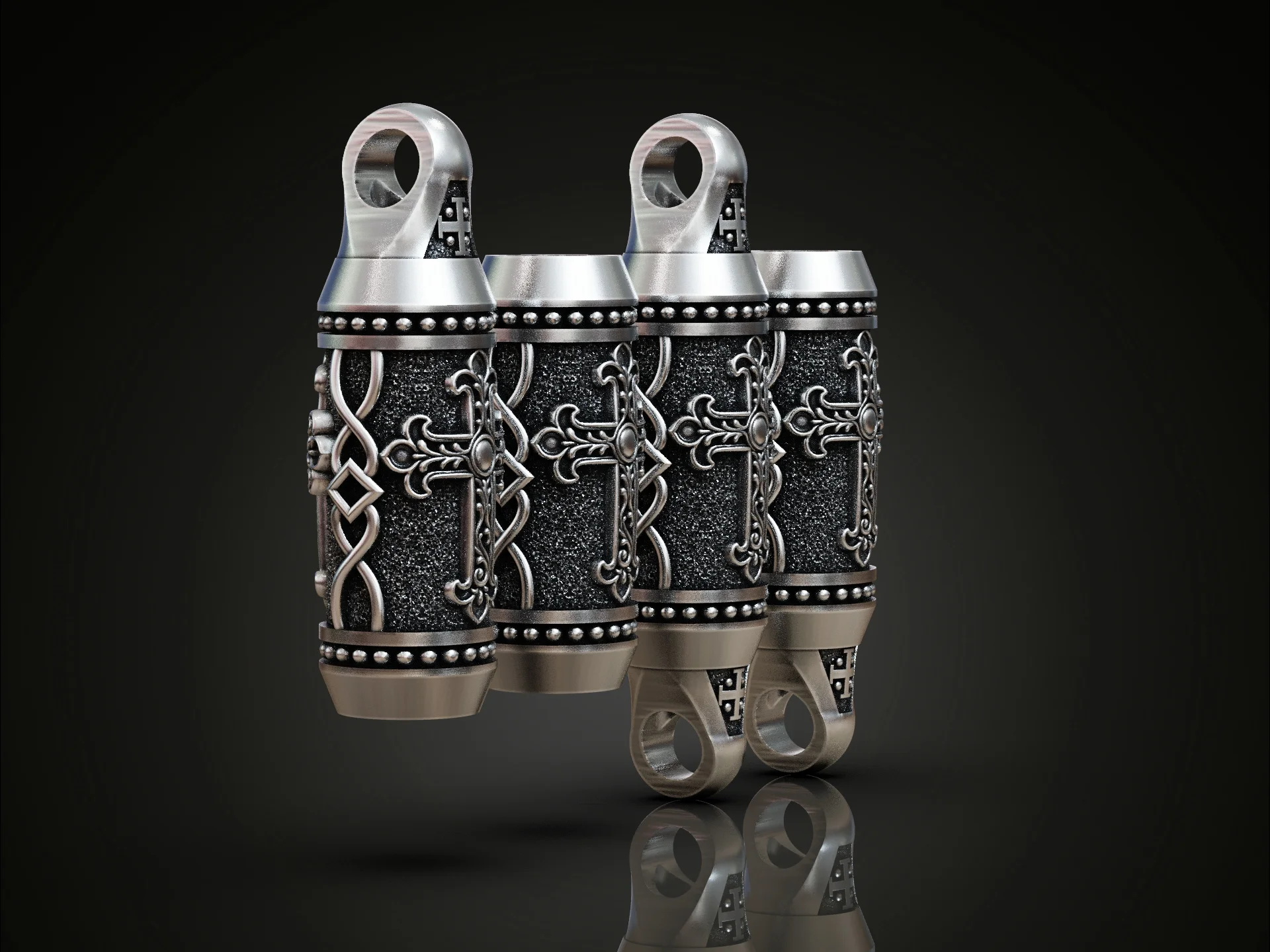 Ornate Cross Barrel Paracord Bead — view 4