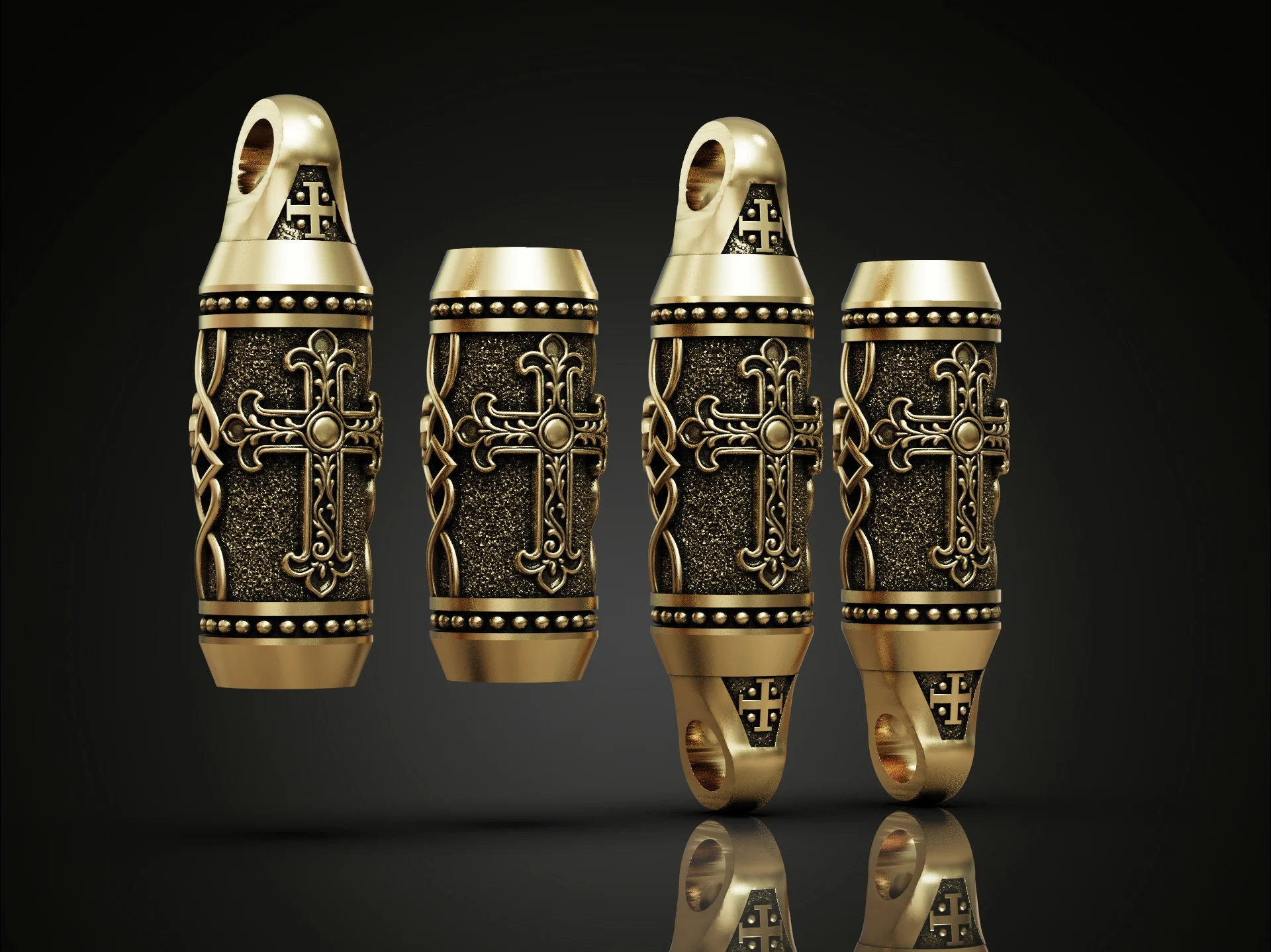 Ornate Cross Barrel Paracord Bead — view 6