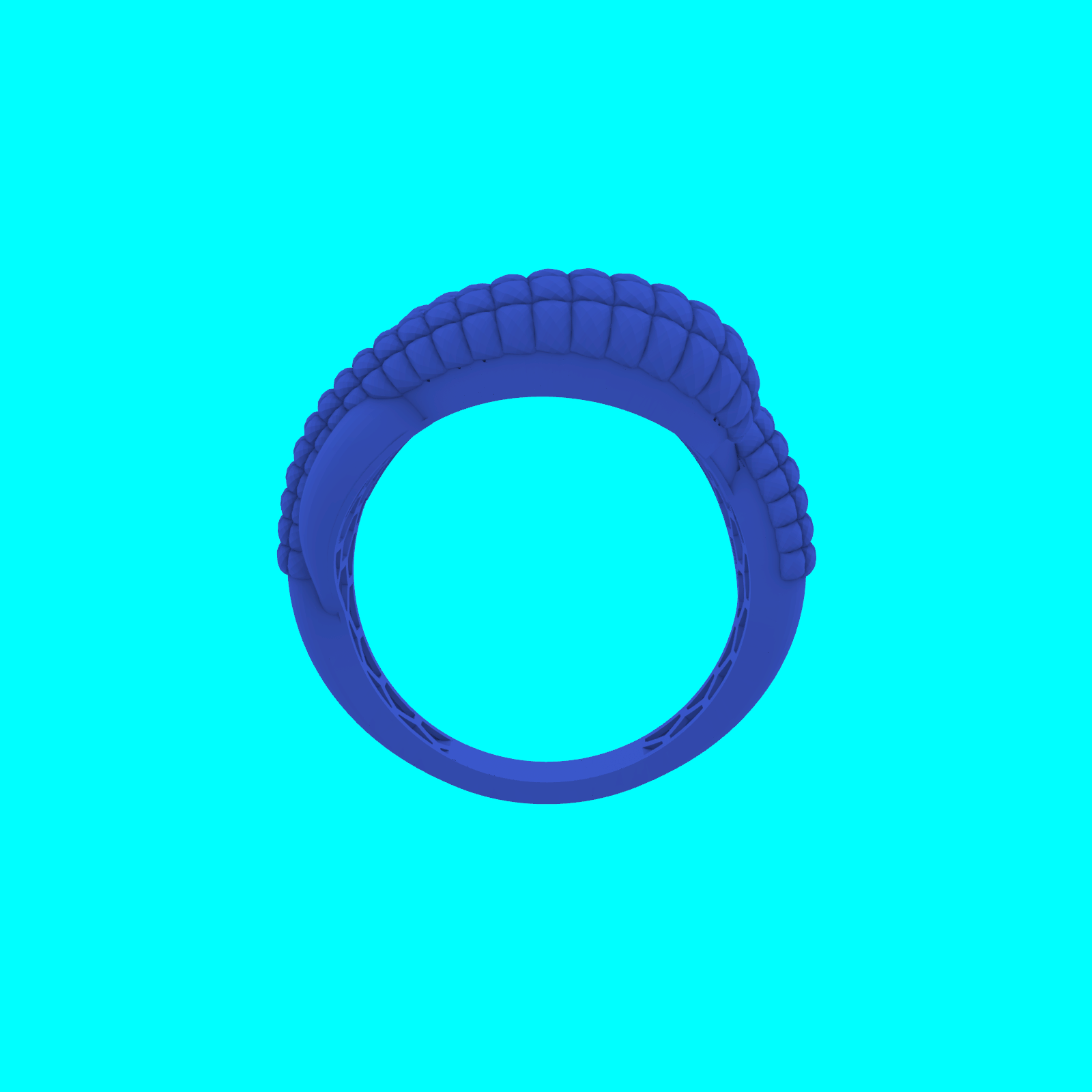 Textured Bypass Ring with Smooth Center Band — view 3