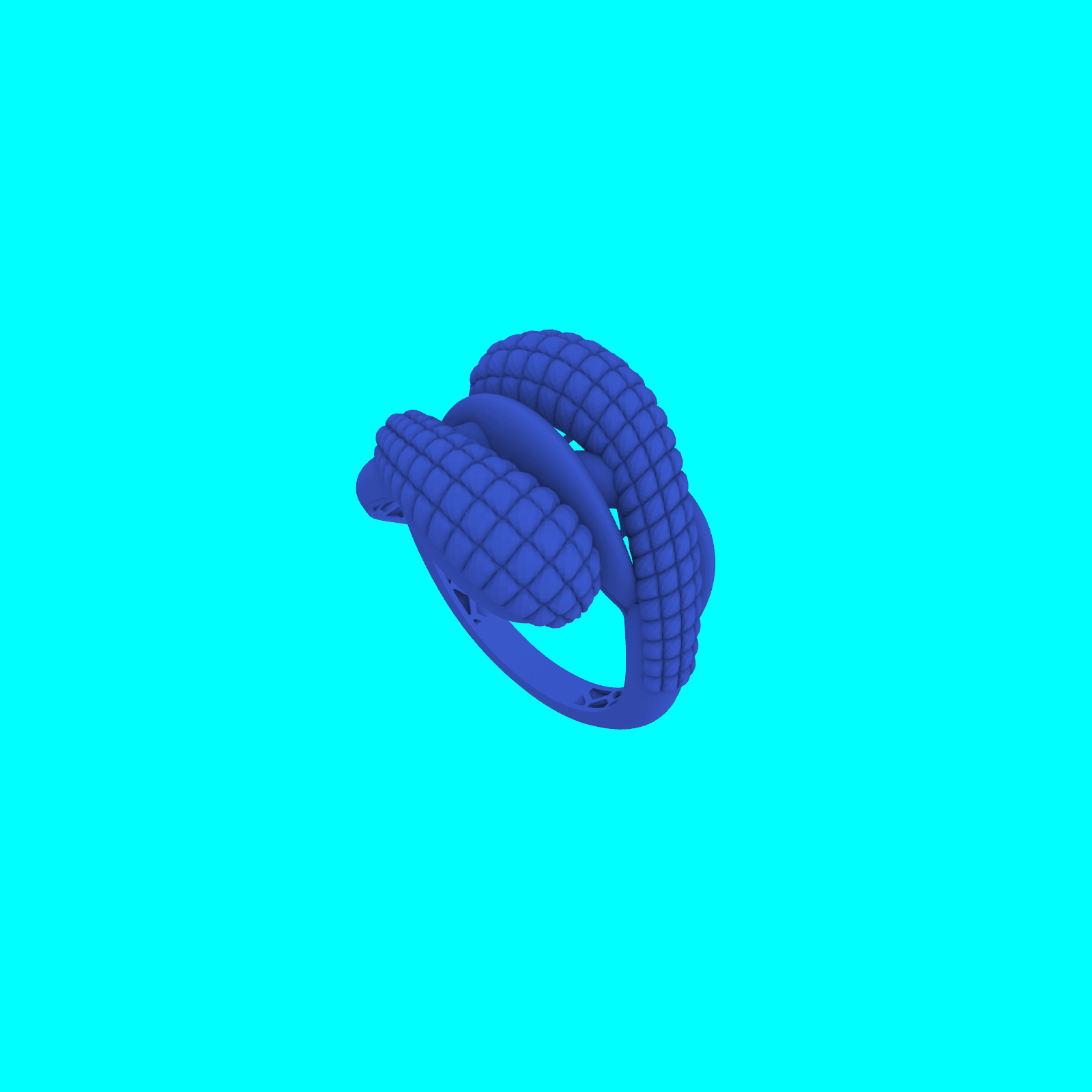 Textured Bypass Ring with Smooth Center Band — view 5