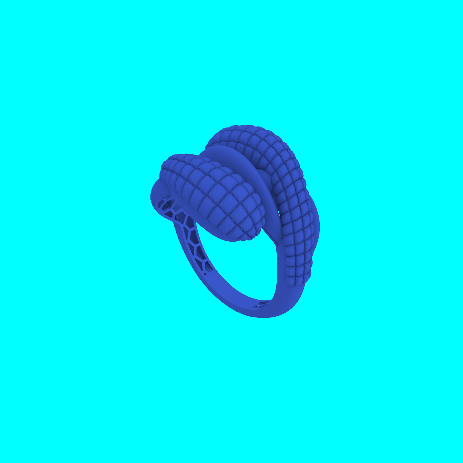 Textured Bypass Ring with Smooth Center Band — view 6