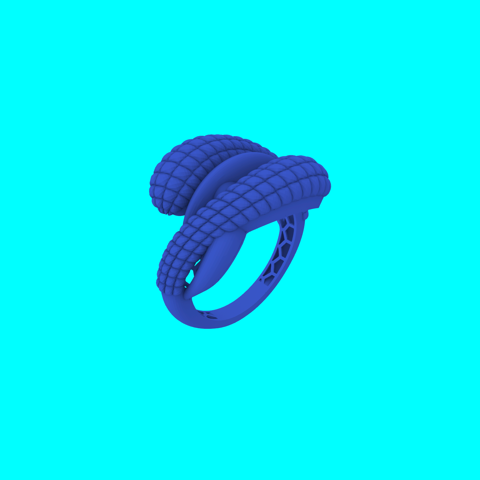 Textured Bypass Ring with Smooth Center Band — view 7