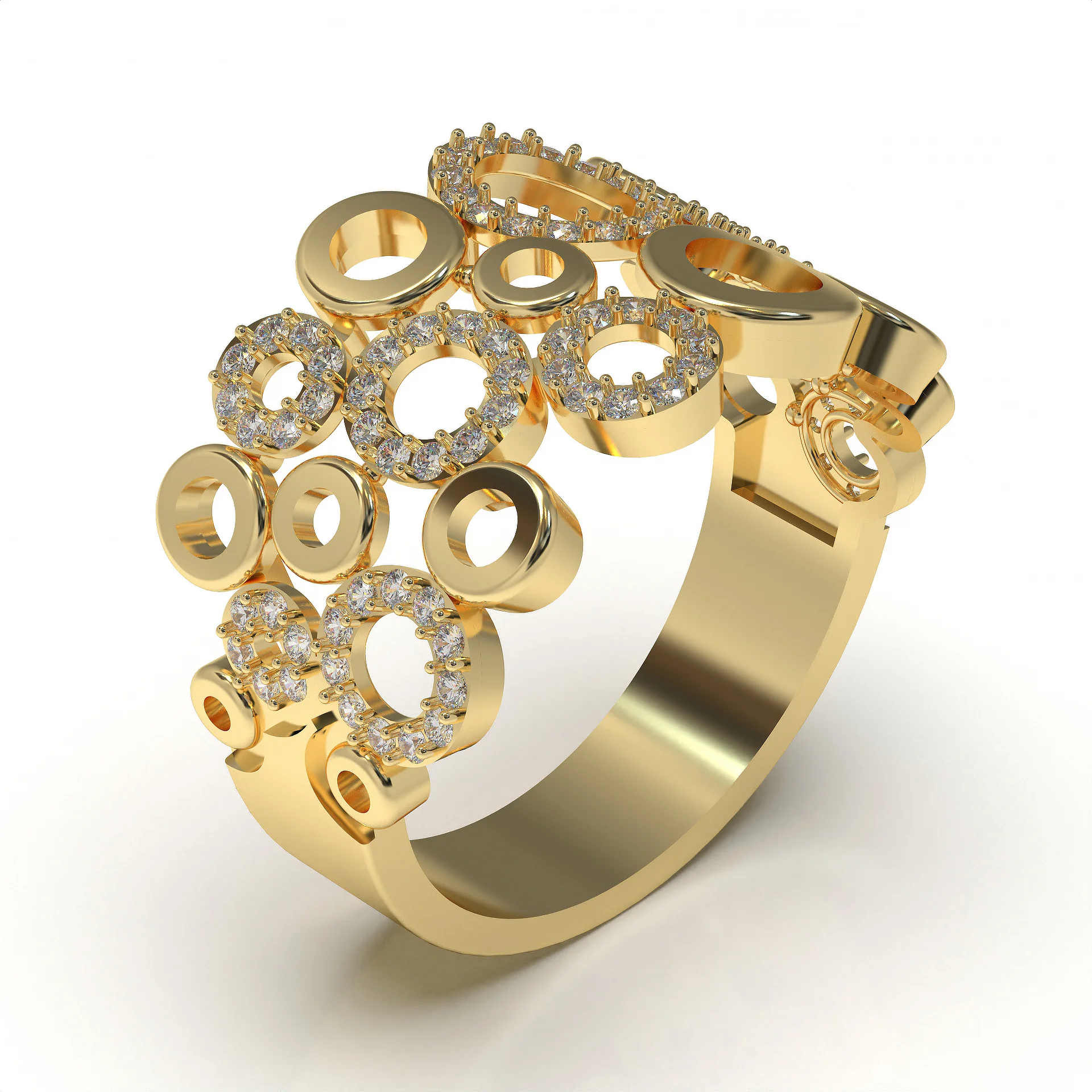 Gemstone Ring Jewelry 3D Model Circular Design