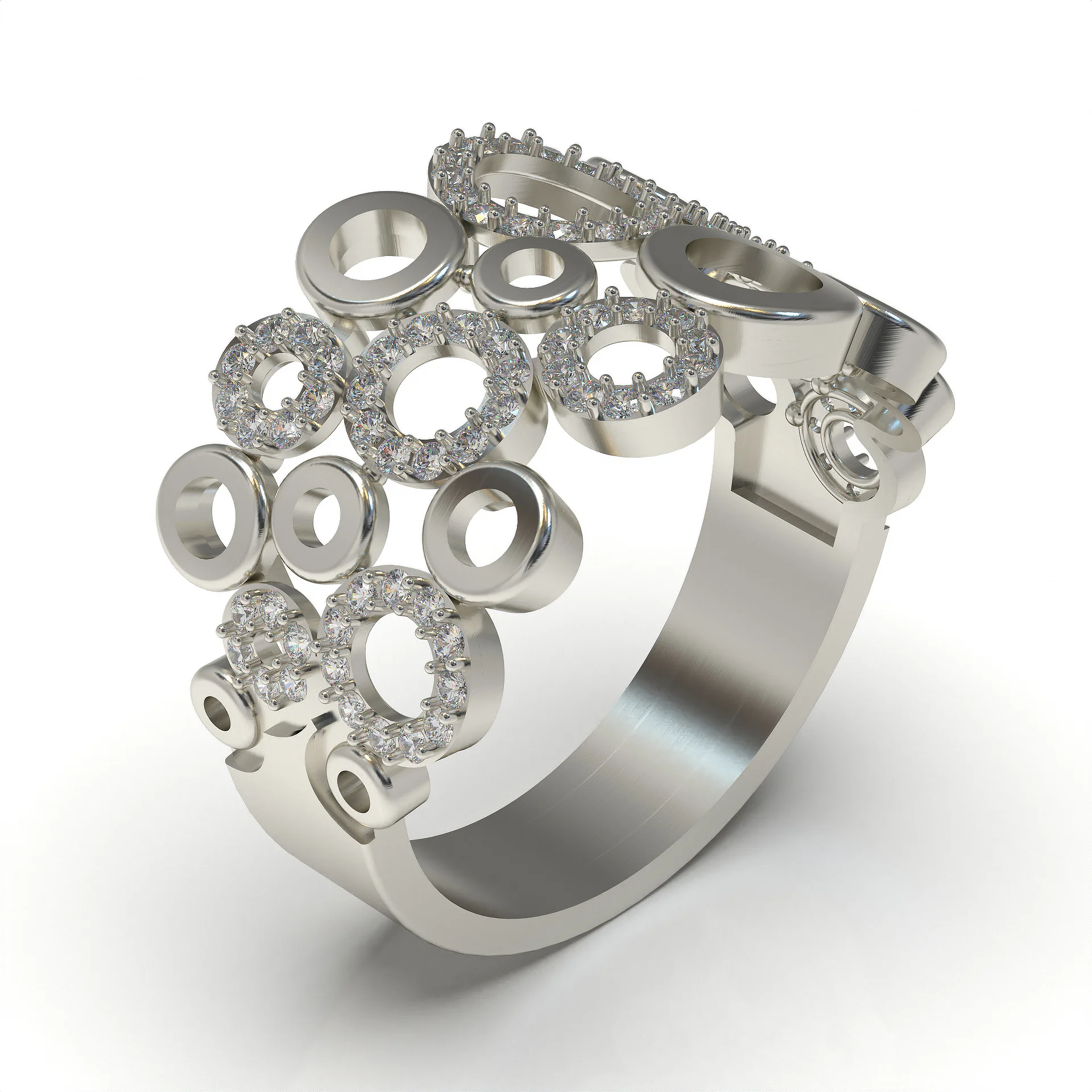 Gemstone Ring Jewelry 3D Model Circular Design — view 8