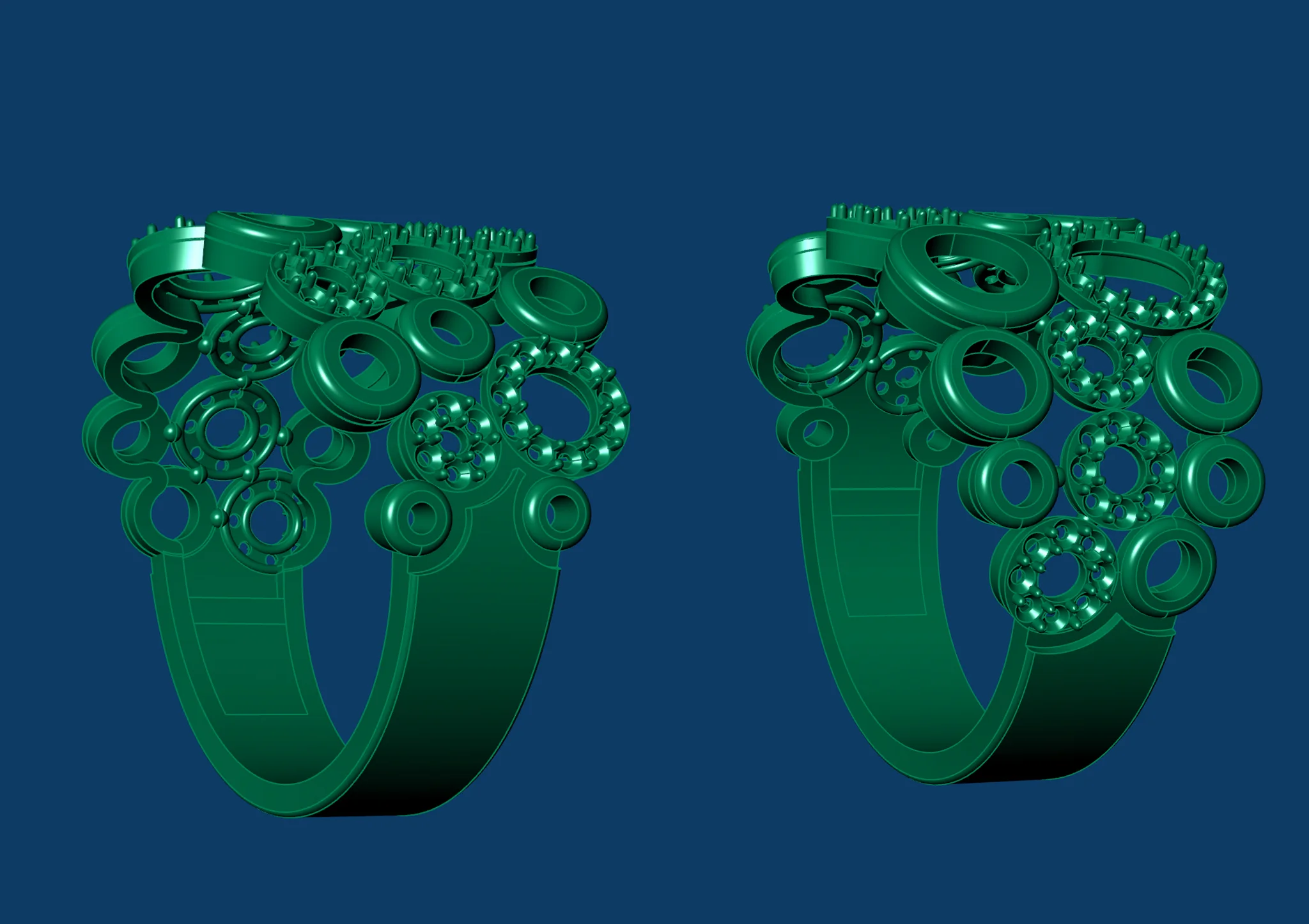 Gemstone Ring Jewelry 3D Model Circular Design — view 5